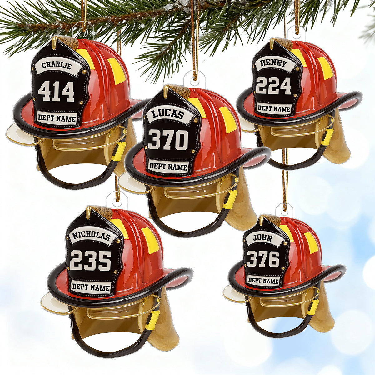 3D Effect Firefighter Helmet - Personalized Acrylic Ornament- Gift For Firefighter