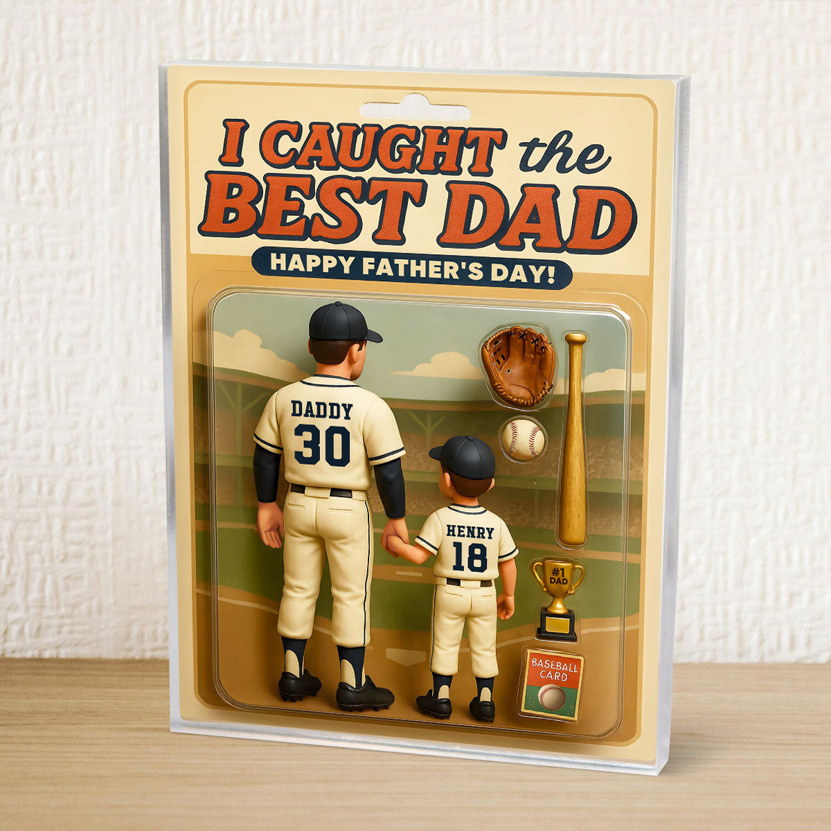 We Caught the Best Dad, Grandpa Baseball - Personalized Acrylic Block Plaque - Gift For Dad, Gift For Husband, Gift For Grandpa