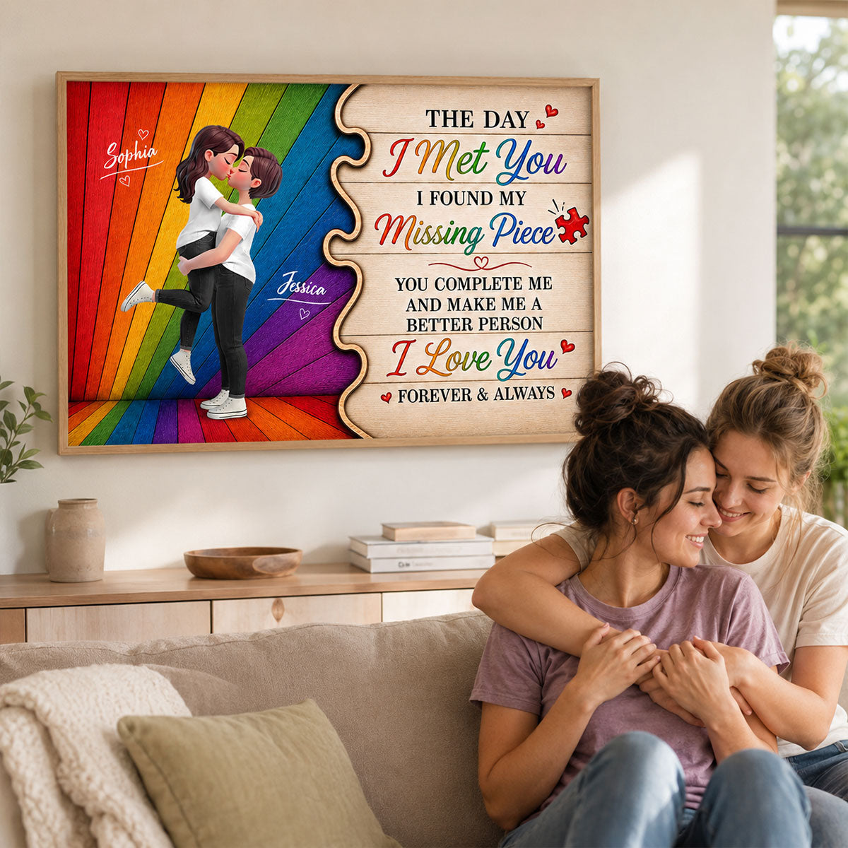 LGBT+ Couple You Are My Missing Piece - Personalized Poster - Gift For Couple, Happy Pride Month