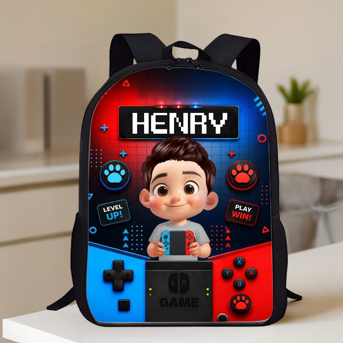 Gamer Boys Girls - Personalized Backpack - Back to School Backpack for Kids