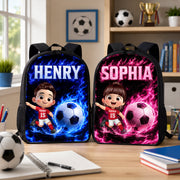 Soccer Trendy Design Backpack for Boys Girls - Personalized Backpack - Back to School Gift for Daughter, Son