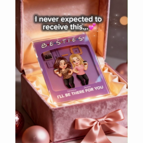 Besties Forever Best Friends Purple Toy Box Style - Personalized Acrylic Plaque - Friendship Gift For Besties